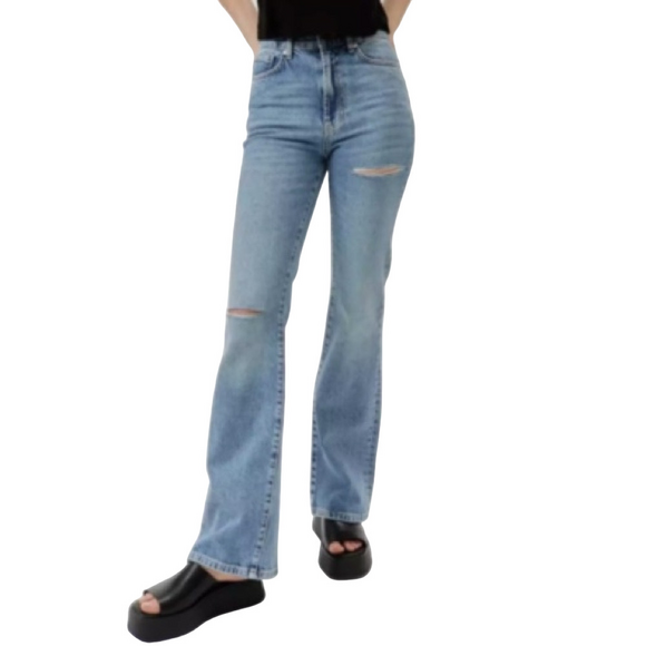 BDG Denim - BDG Urban Outfitters High Waisted Flare Leg Stretch Distressed Blue Jeans Sz 29